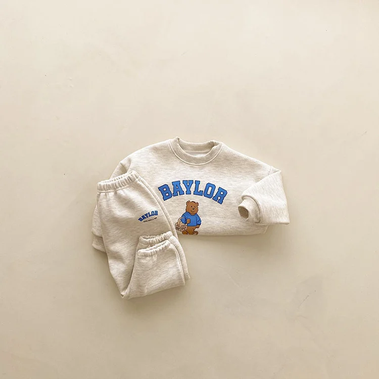 【66-110cm】 熊柄 ロンパース  or セットアップ