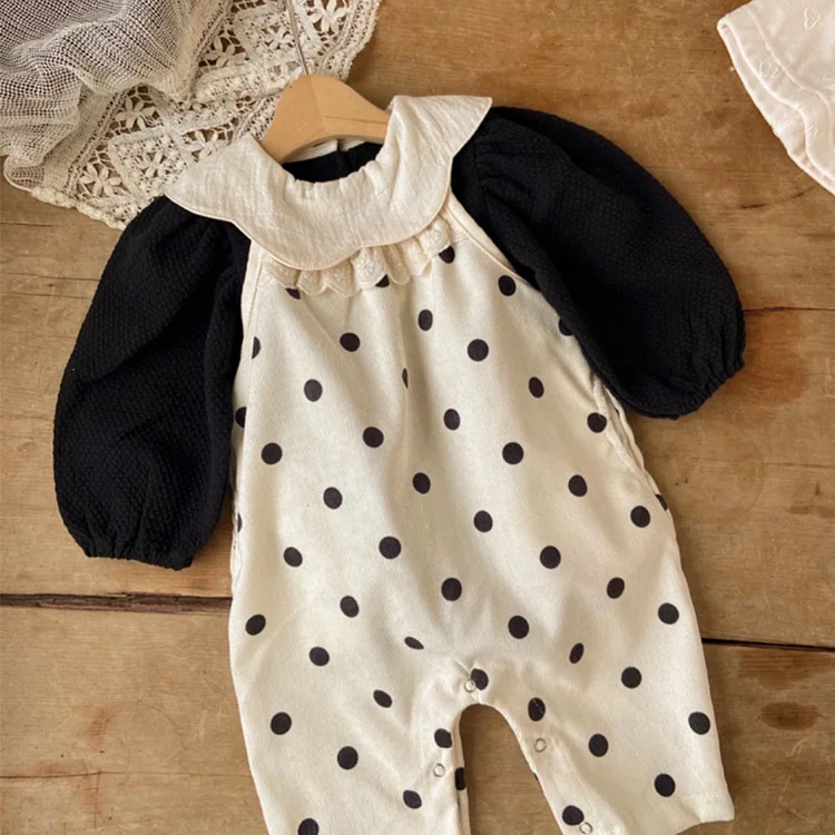 【66-90cm】 ドット サロペット