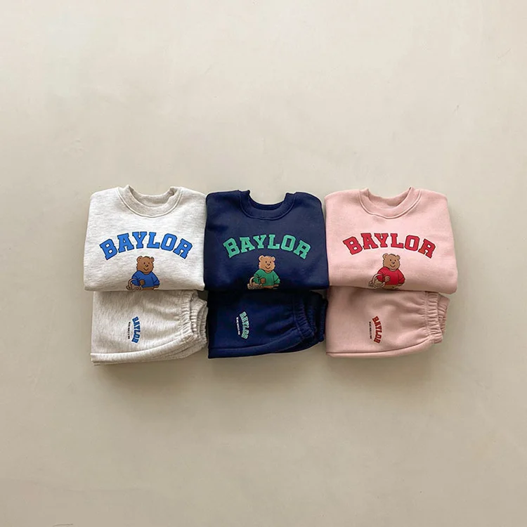 【66-110cm】 熊柄 ロンパース  or セットアップ