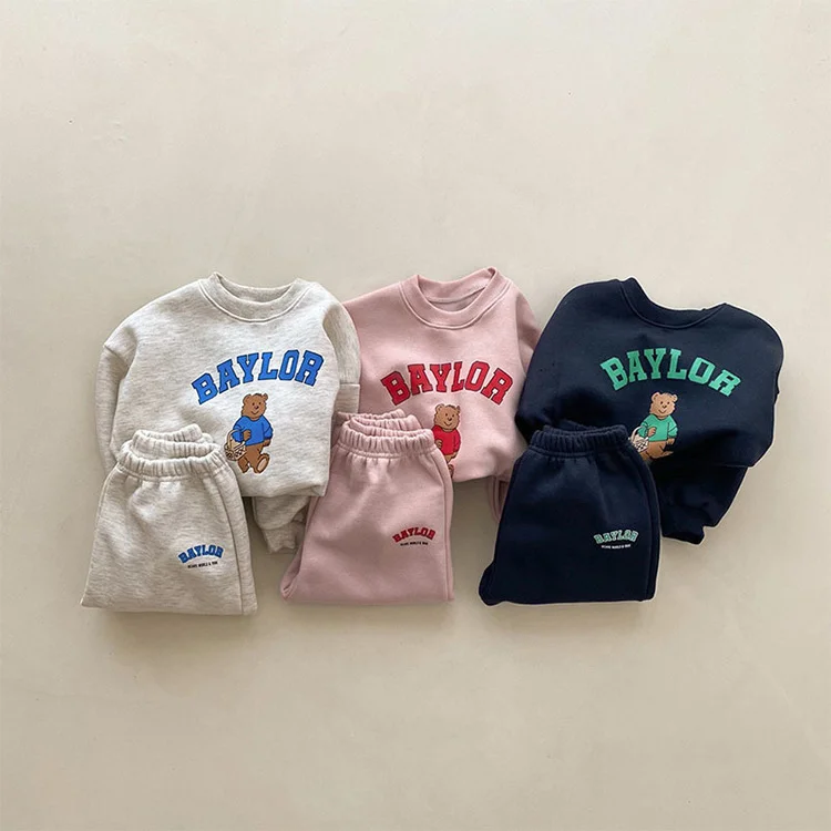 【66-110cm】 熊柄 ロンパース  or セットアップ