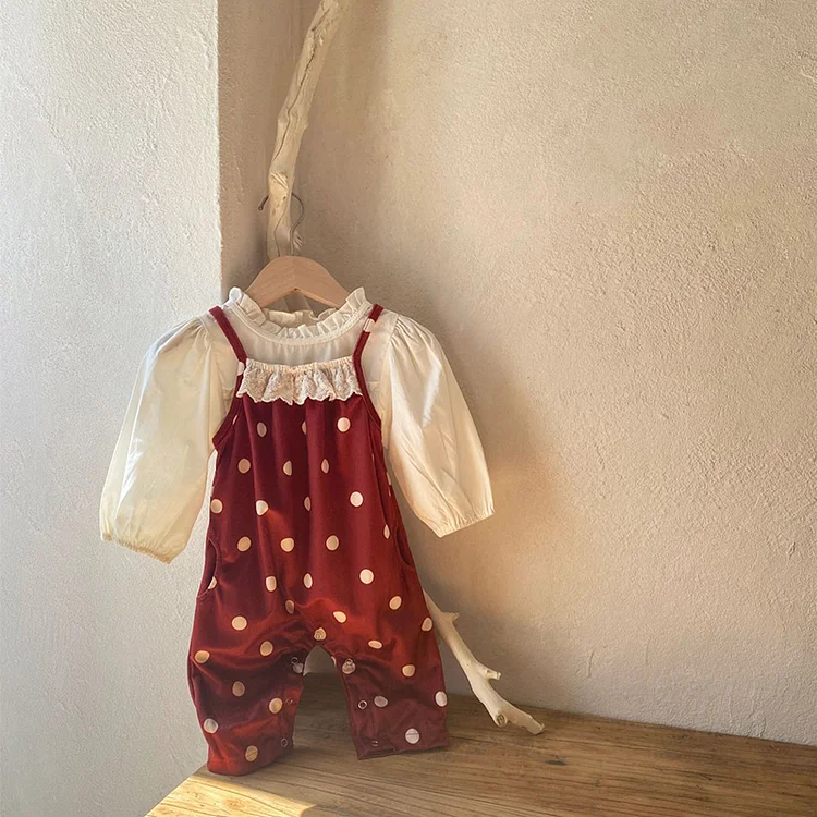 【66-90cm】 ドット サロペット