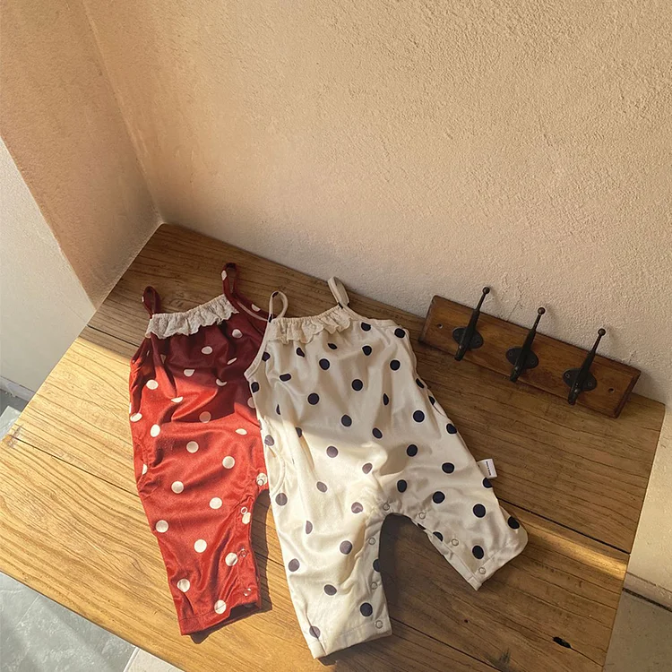 【66-90cm】 ドット サロペット