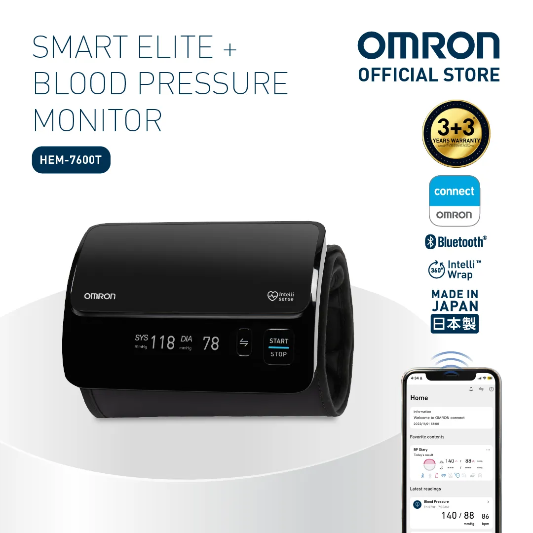 OMRON Automatic Blood Pressure Monitor Monitor Tekanan Darah HEM-7600T 电子上臂式血压计 [Waranti Tempatan 3+3 Tahun]