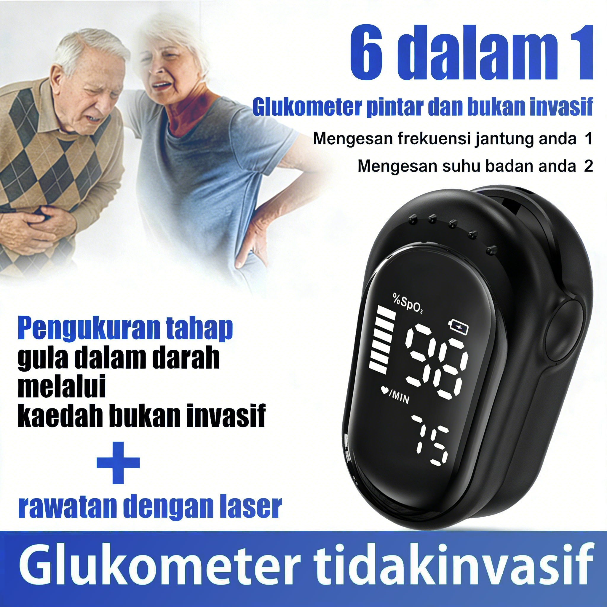 Non-Invasive Multifunctional Blood Glucose Monitor [12-in-1] — 2026 New Model