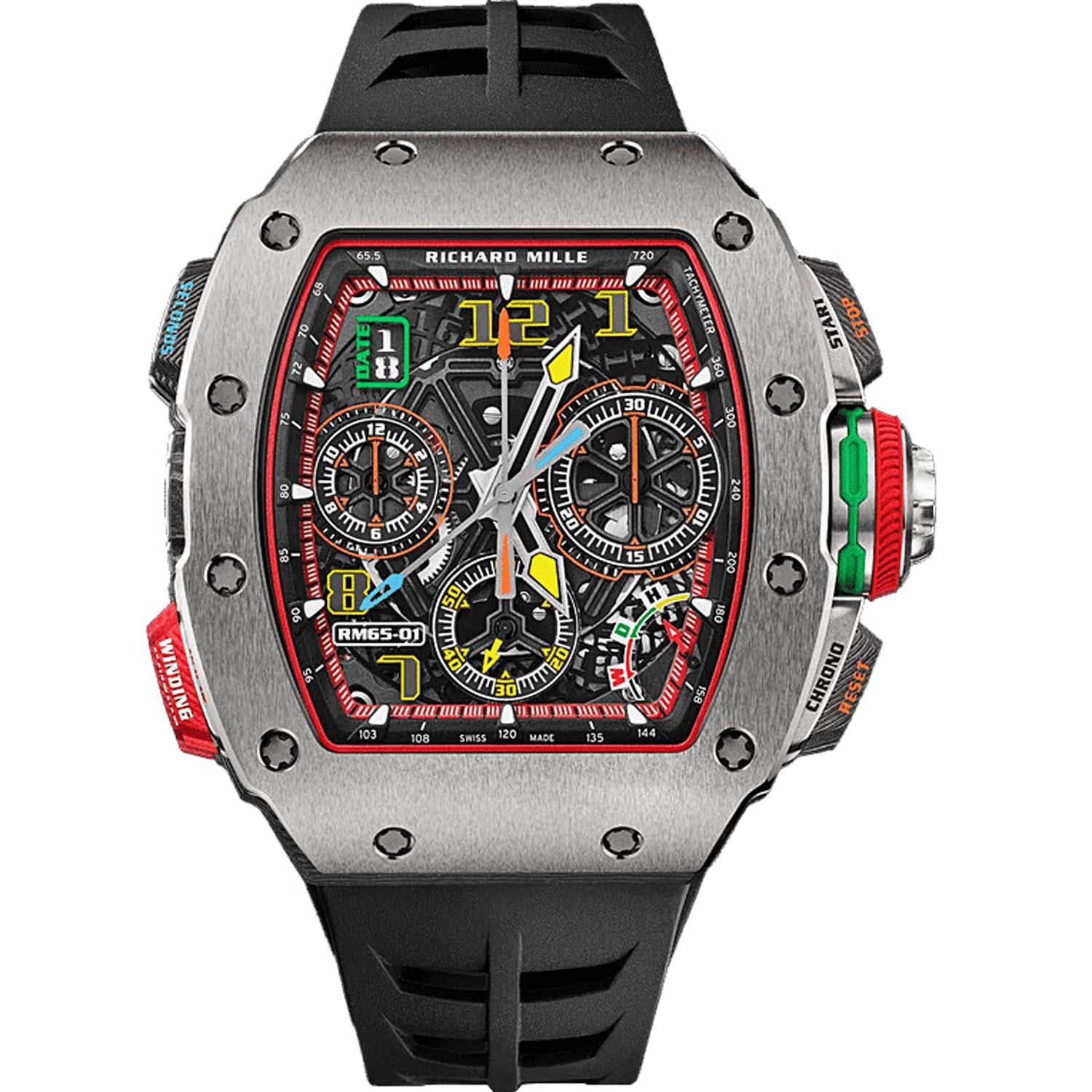 リシャール・ミル RM65-01 オートマティック ワインディング チタン スプリットセコンドクロノグラフ オープンワークダイヤル