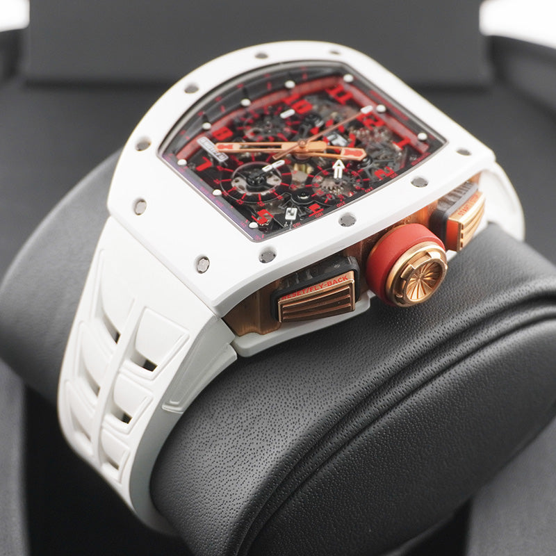 リシャール・ミル RM11-FM “White Demon” 仕様 自動巻きフライバック・クロノグラフ(ホワイトセラミック/オープンワークダイヤル)