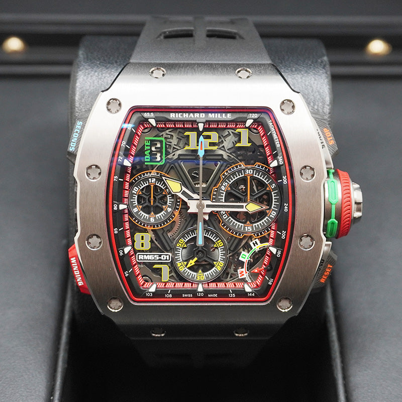 リシャール・ミル RM65-01 オートマティック ワインディング チタン スプリットセコンドクロノグラフ オープンワークダイヤル