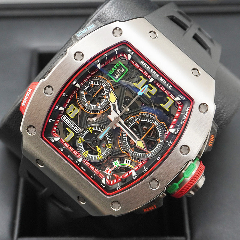 リシャール・ミル RM65-01 オートマティック ワインディング チタン スプリットセコンドクロノグラフ オープンワークダイヤル