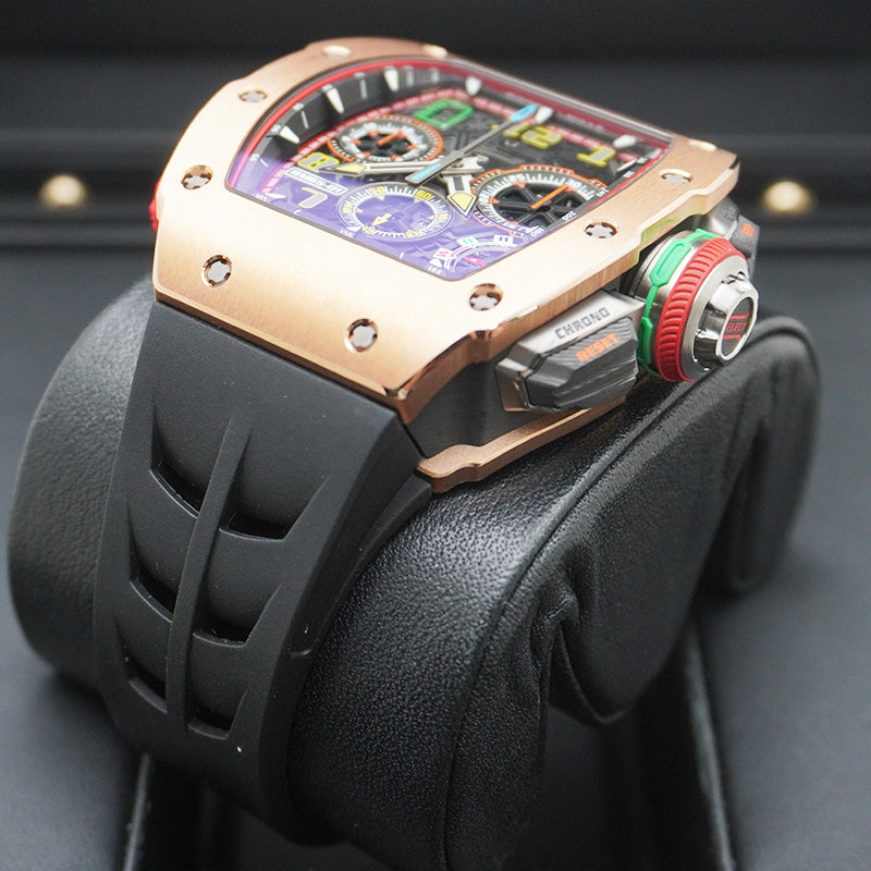 リシャール・ミル RM65-01 オートマティック ワインディング ローズゴールド スプリットセコンドクロノグラフ オープンワークダイヤル