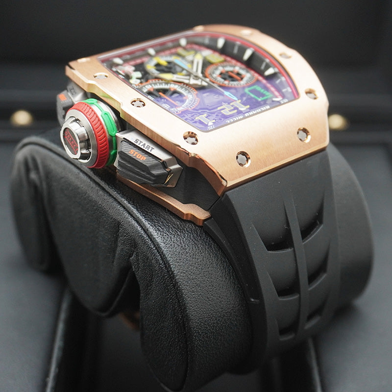 リシャール・ミル RM65-01 オートマティック ワインディング ローズゴールド スプリットセコンドクロノグラフ オープンワークダイヤル