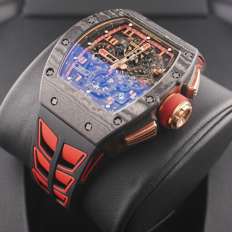 リシャール・ミル RM11 カーボン／ローズゴールド ロマン・グロージャン ロータスF1 50mm オープンワークダイヤル