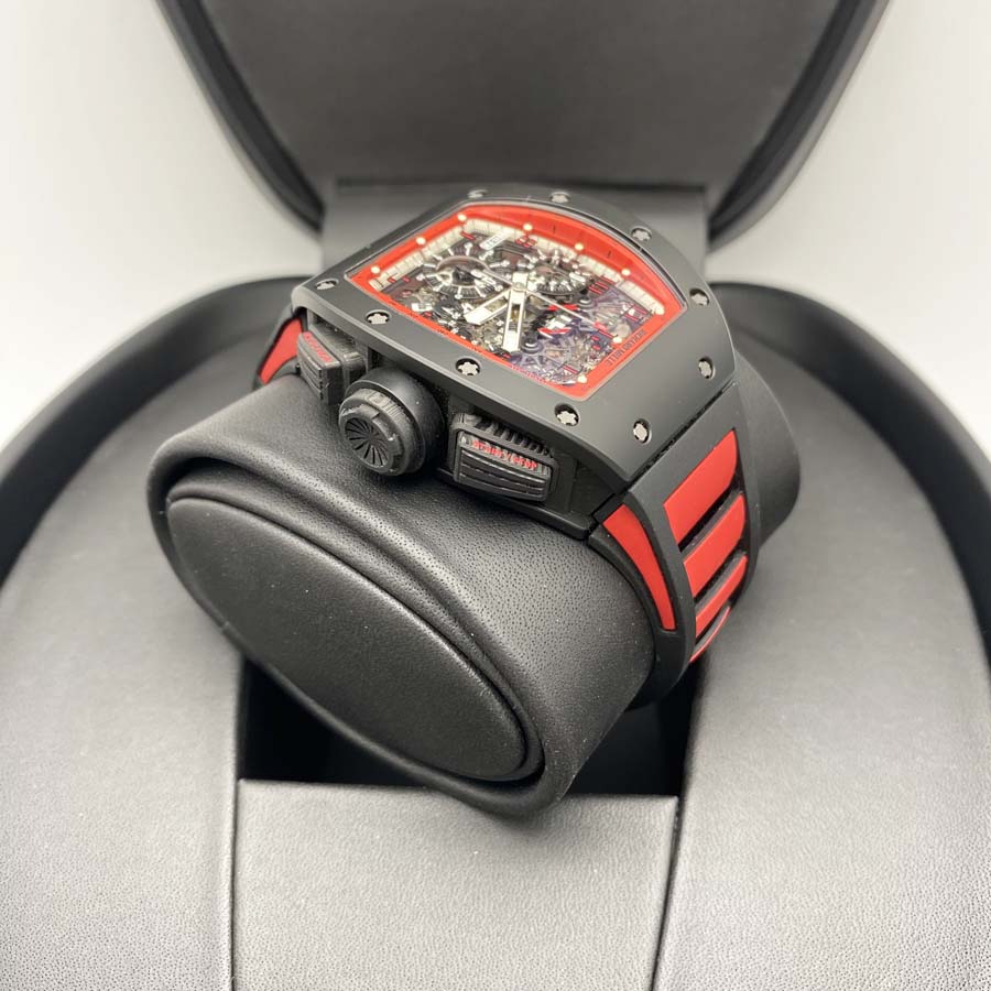 リシャール・ミル クロノグラフ RM11-FM フェリペ・マッサ “ミッドナイト・ファイア・カーボン” 50mm オープンワークダイヤル