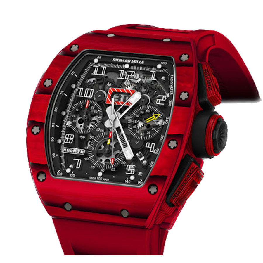リシャール・ミル RM11-FM “Flaming Red TPT Quartz” 仕様  自動巻きフライバック・クロノグラフ（TPTクォーツ／オープンワークダイヤル）