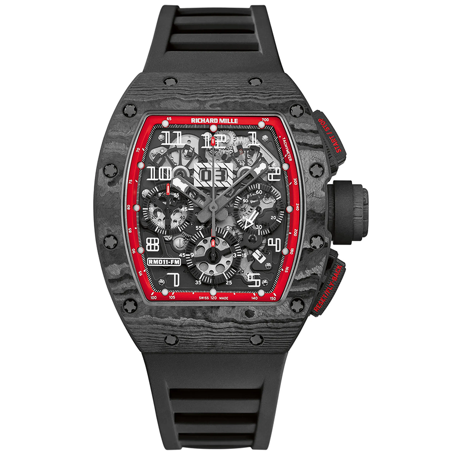 リシャール・ミル RM11-FM “Black Night NTPT Carbon” 仕様  自動巻き フライバック・クロノグラフ オープンワークダイヤル（NTPTカーボンケース）