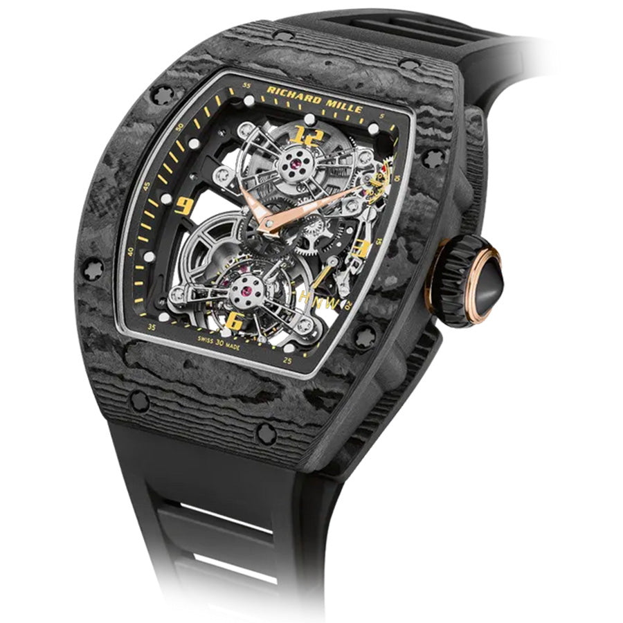 Richard Mille クロノグラフ RM17-01 トゥールビヨン ブラックカーボン 48mm オープンワークダイヤル