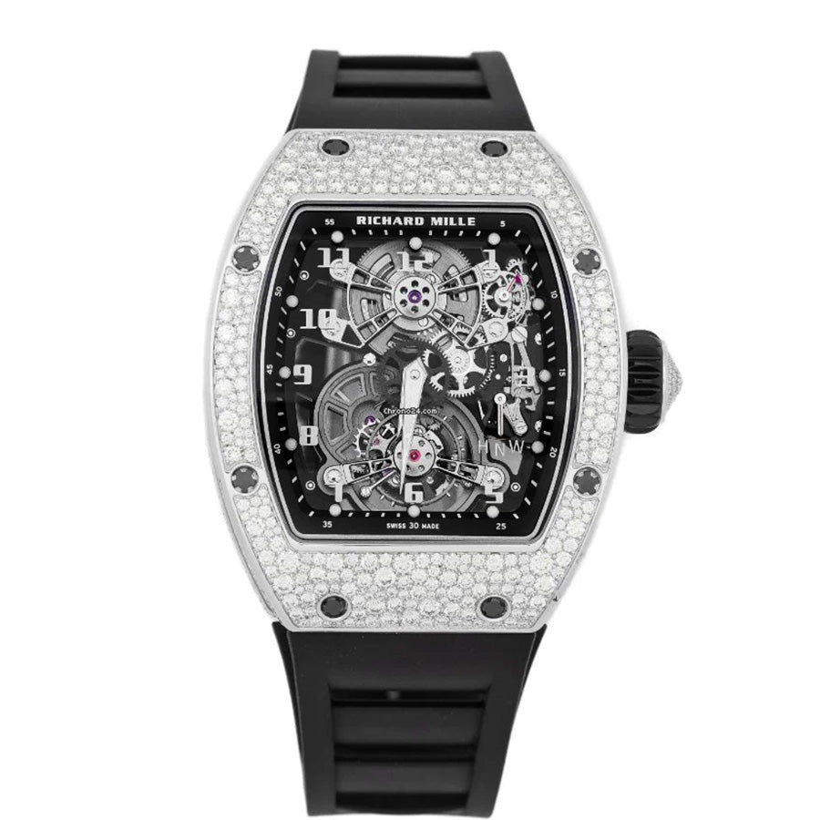 Richard Mille クロノグラフ RM17-01 トゥールビヨン ホワイトゴールド ダイヤベゼル 48mm オープンワークダイヤル