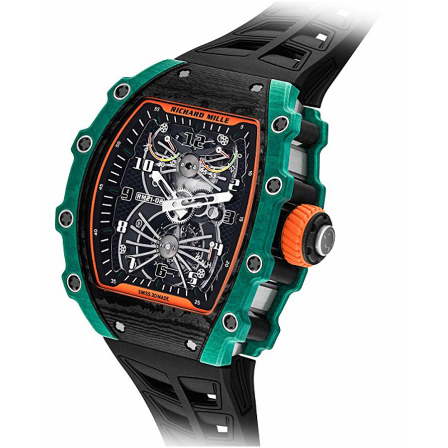 Richard Mille RM21-02 手巻きトゥールビヨン エアロダイン クォーツTPT／カーボンTPT／チタン 50mm オープンワークダイヤル