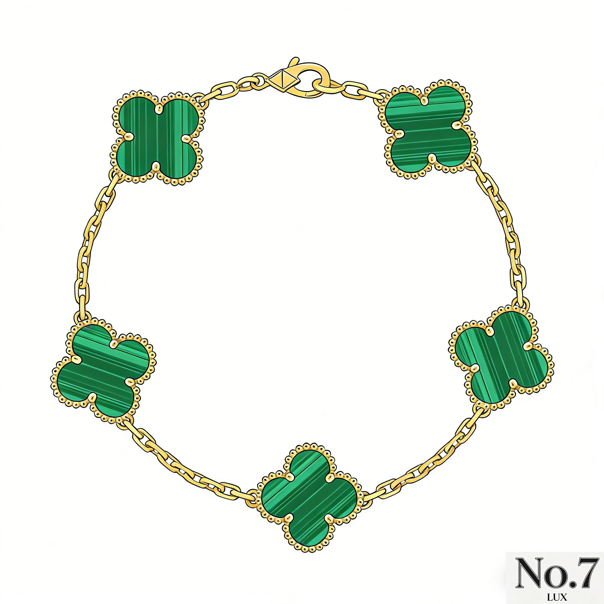 Yellow Gold Plated with Malachite Bracelet