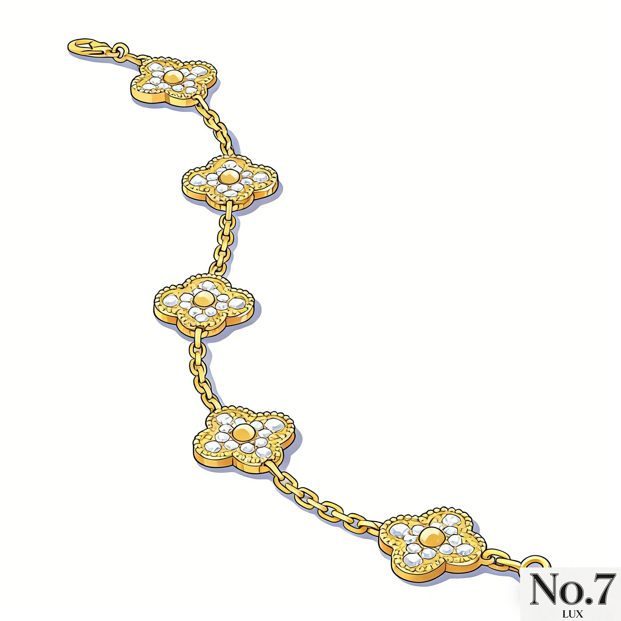 Yellow Gold Plated with Diamonds Bracelet