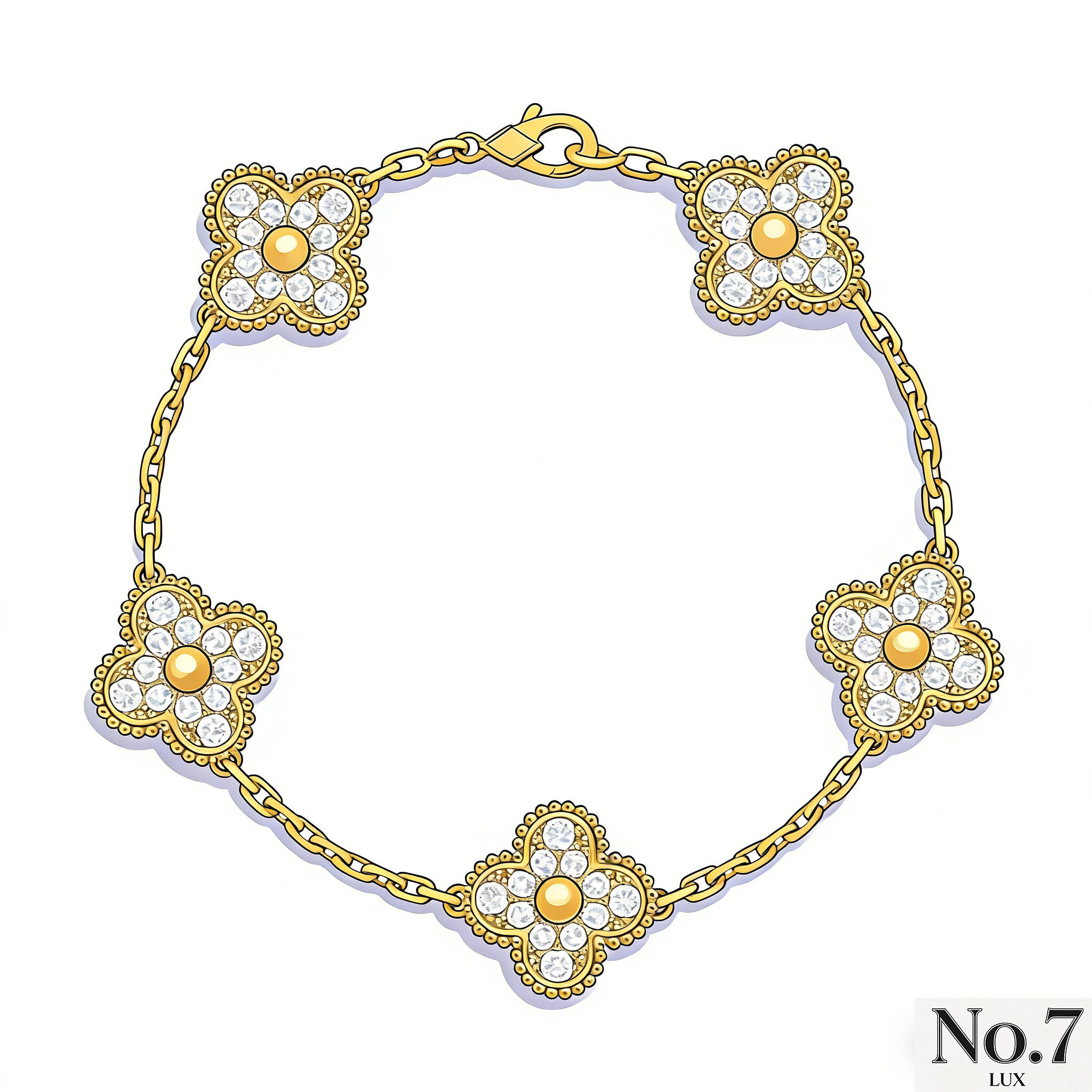 Yellow Gold Plated with Diamonds Bracelet