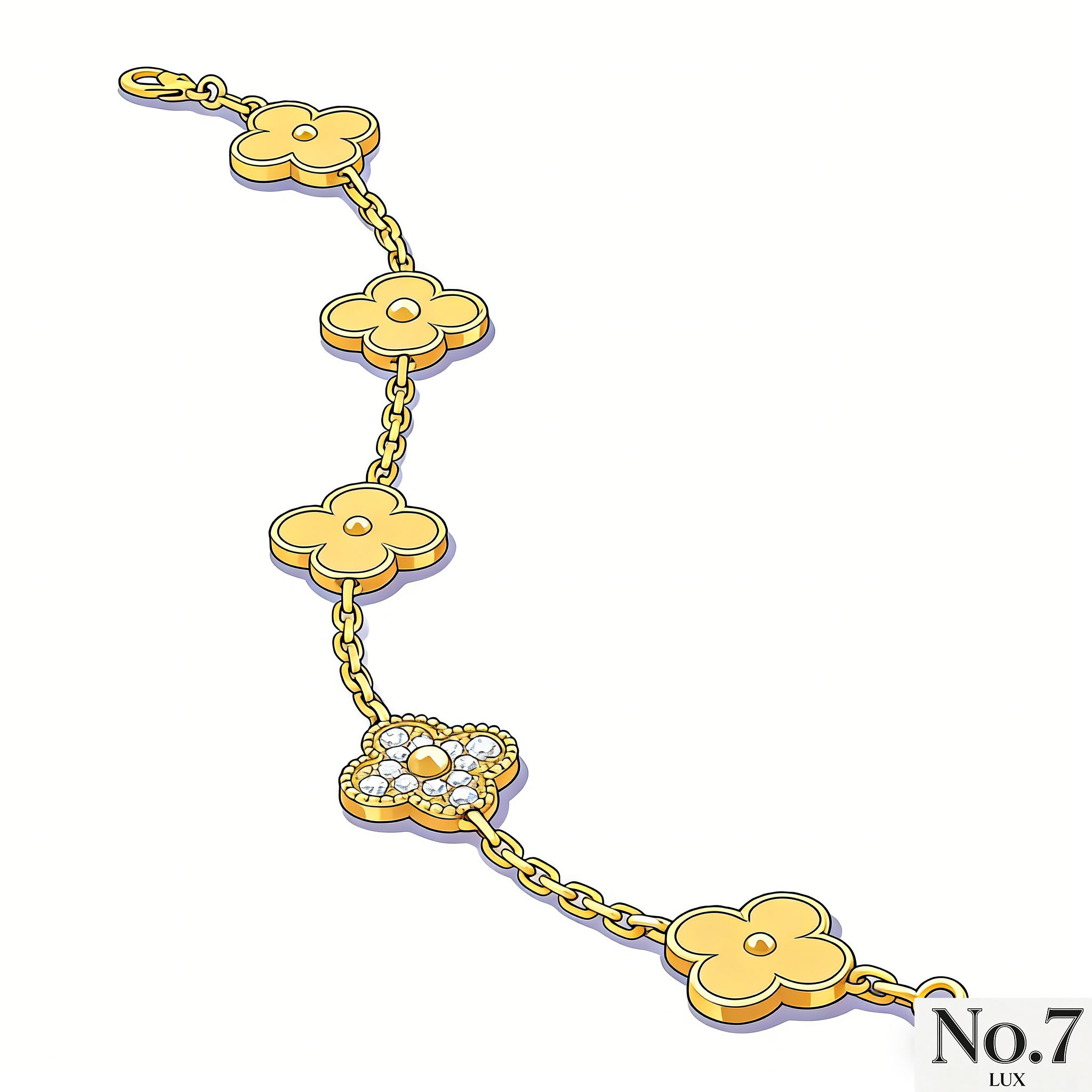 Yellow Gold with Guilloché Finish and Diamonds Bracelet