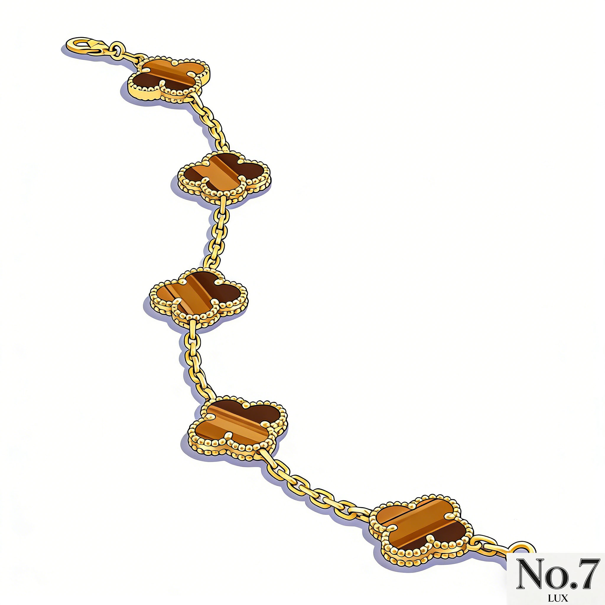 Yellow Gold Plated with Tiger's Eye Bracelet