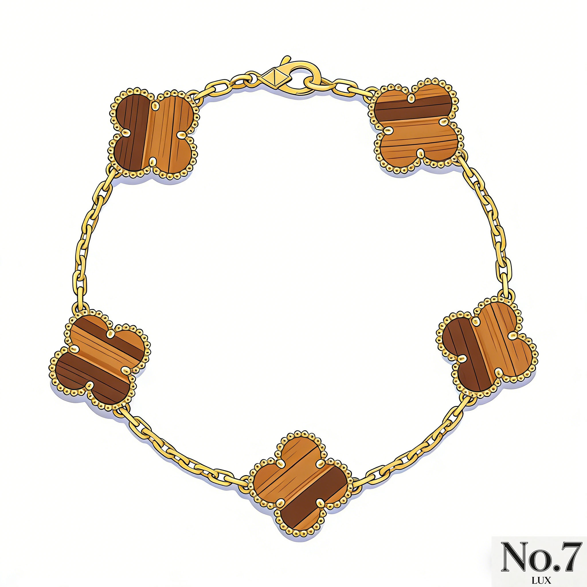 Yellow Gold Plated with Tiger's Eye Bracelet