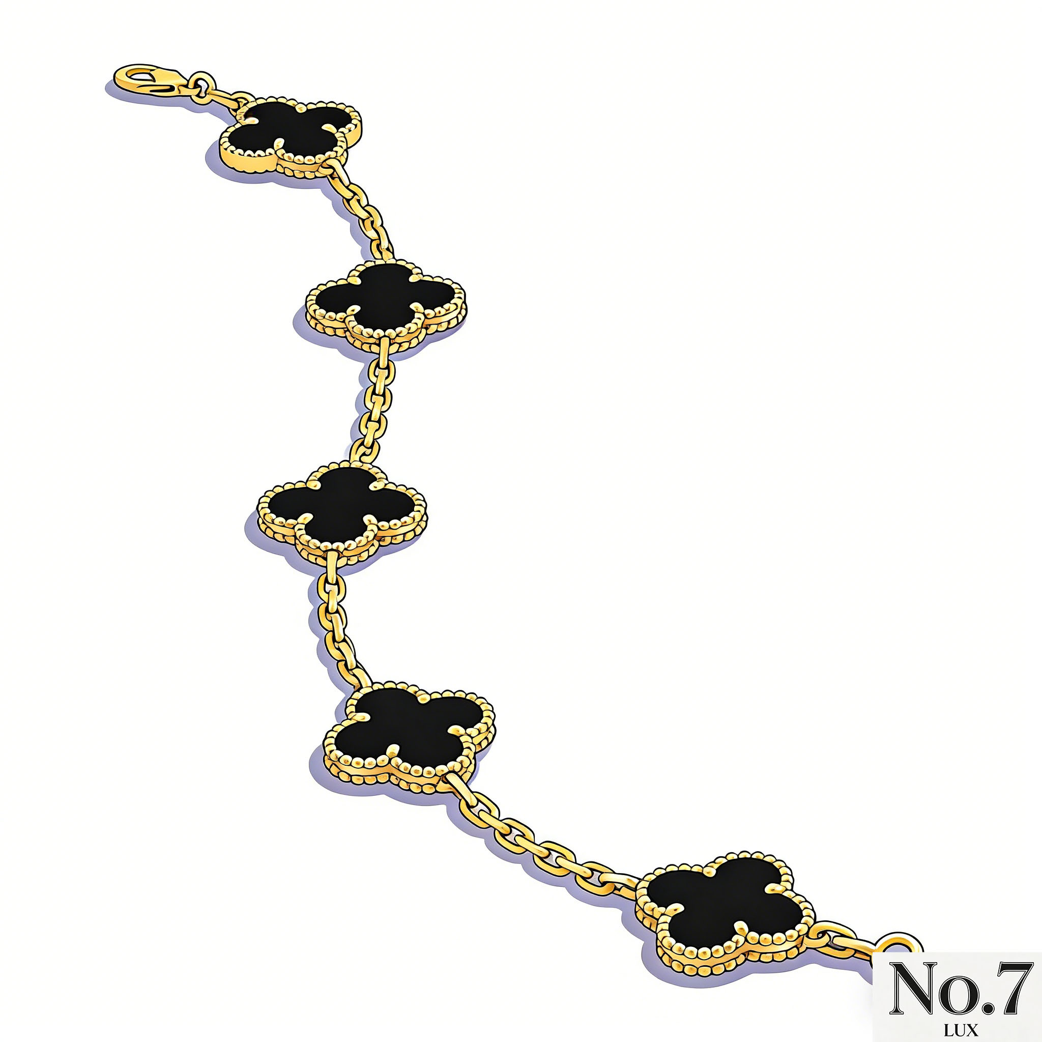 Yellow Gold Plated with Black Onyx Bracelet