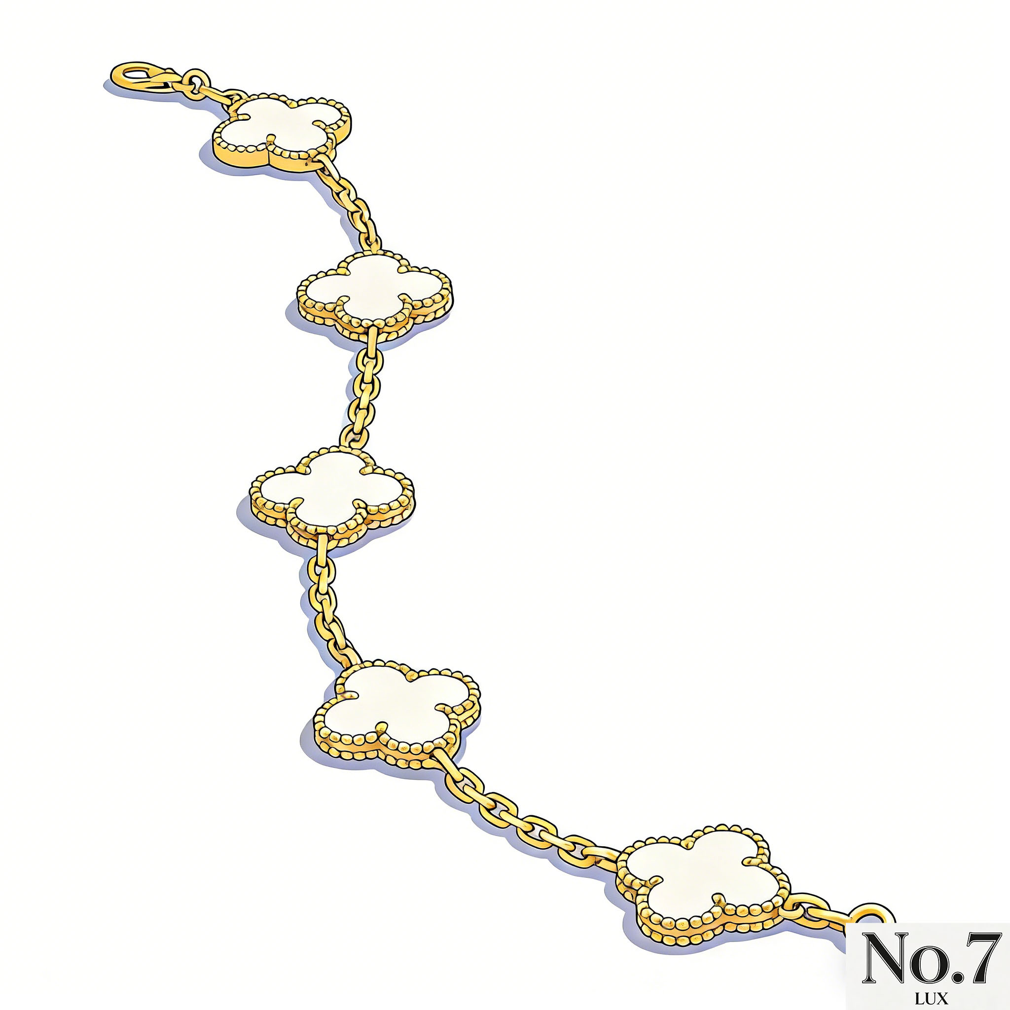 Yellow Gold Plated with White Mother of Pearl Bracelet