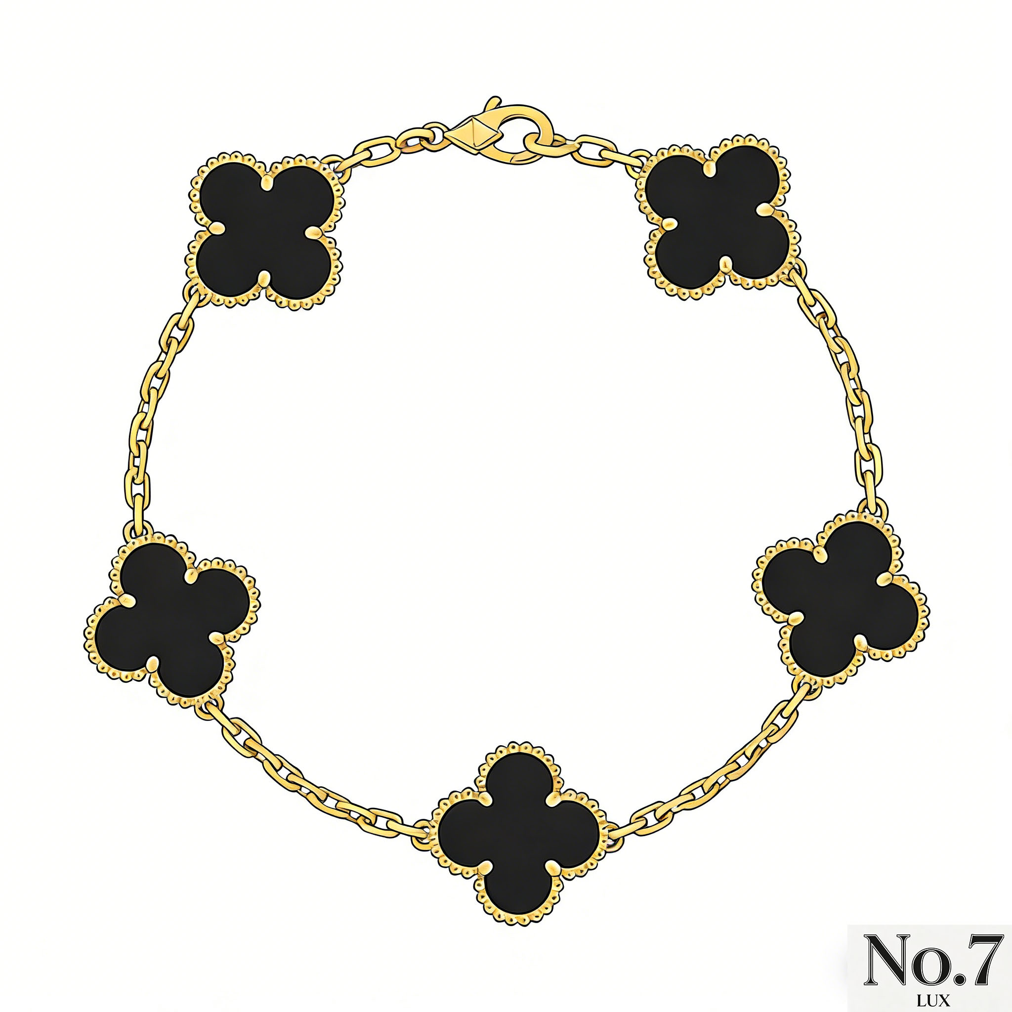 Yellow Gold Plated with Black Onyx Bracelet