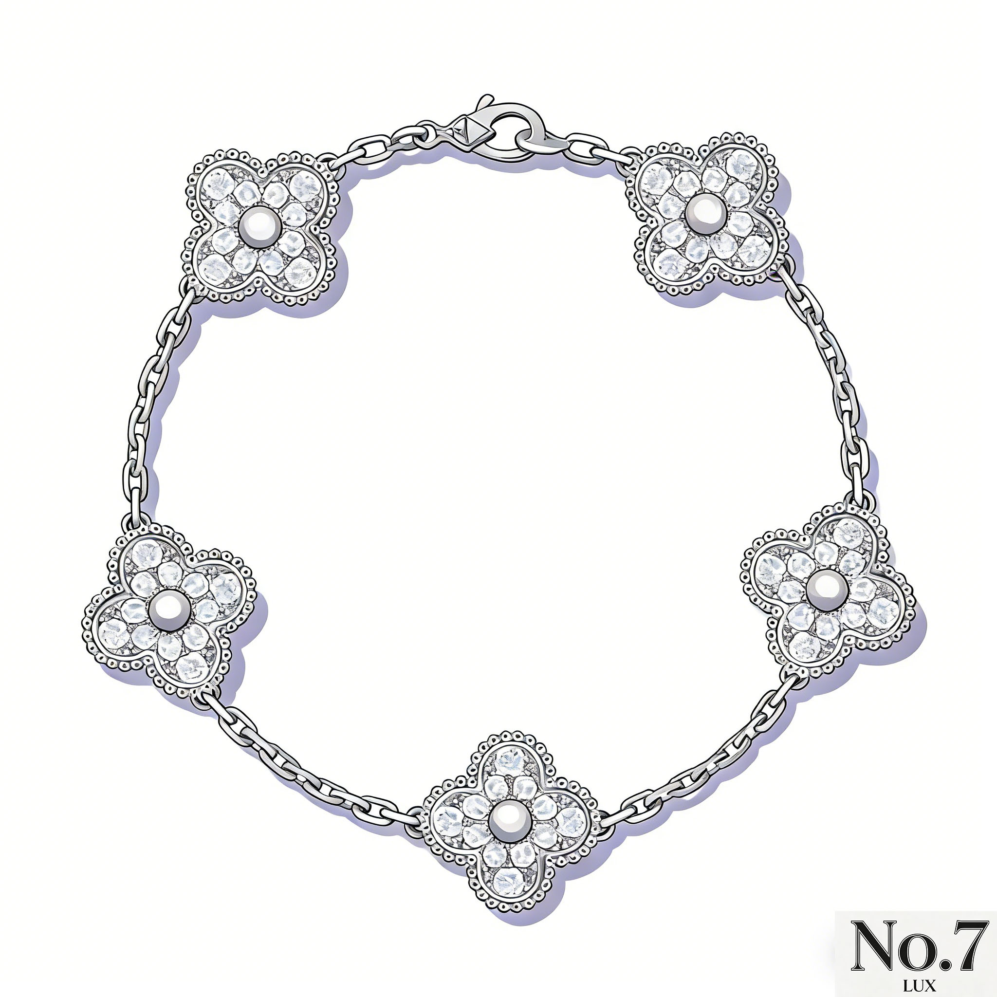 White Gold Plated with Diamonds Bracelet