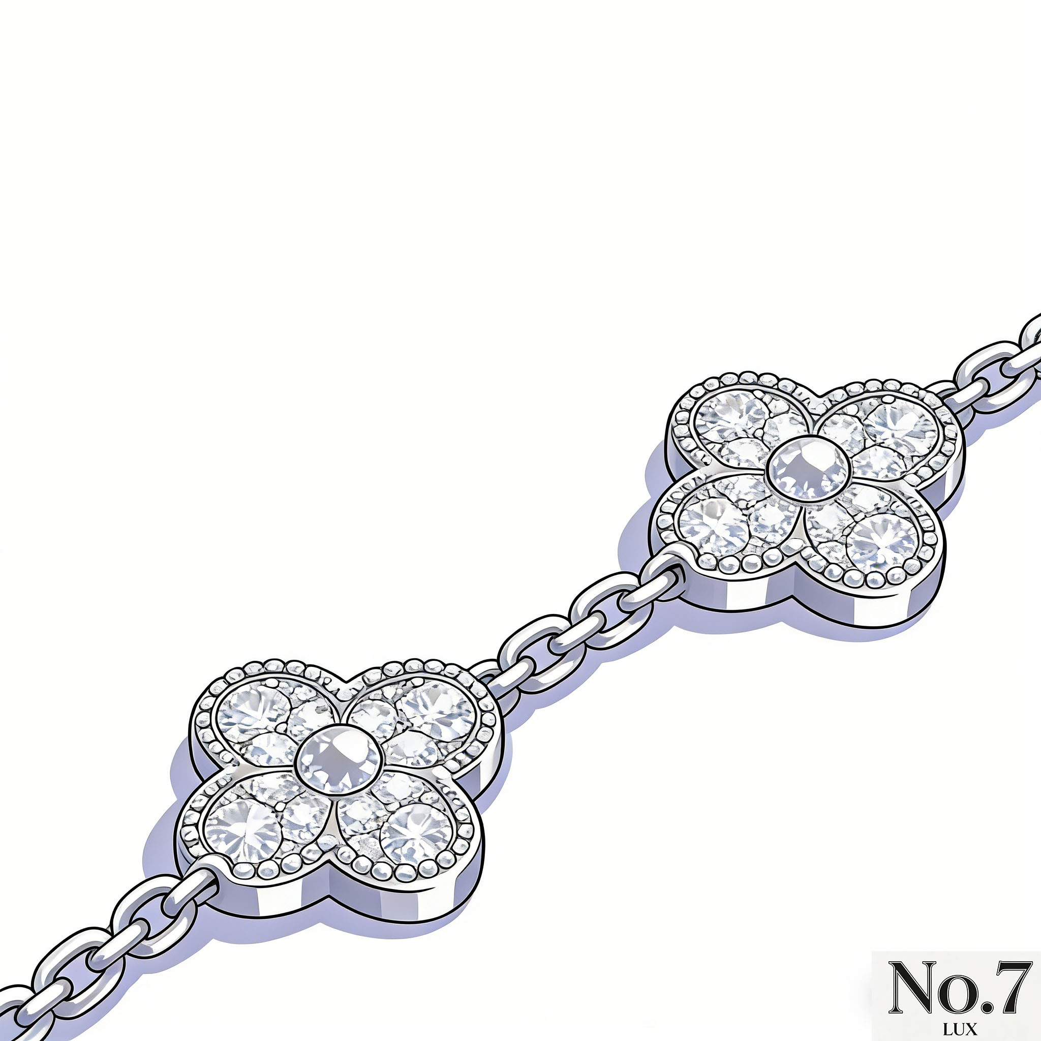 White Gold Plated with Diamonds Bracelet