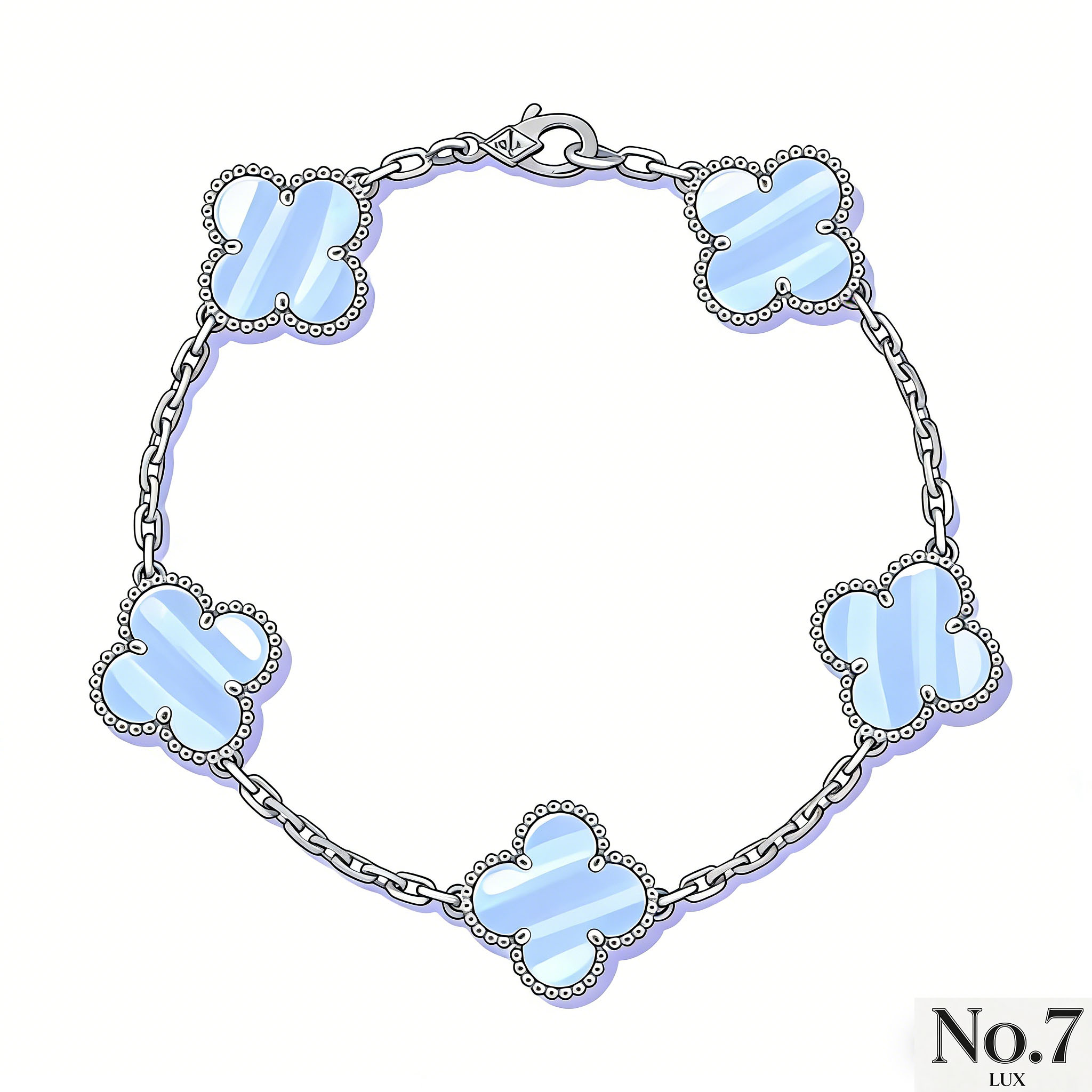 White Gold Plated with Chalcedony Bracelet