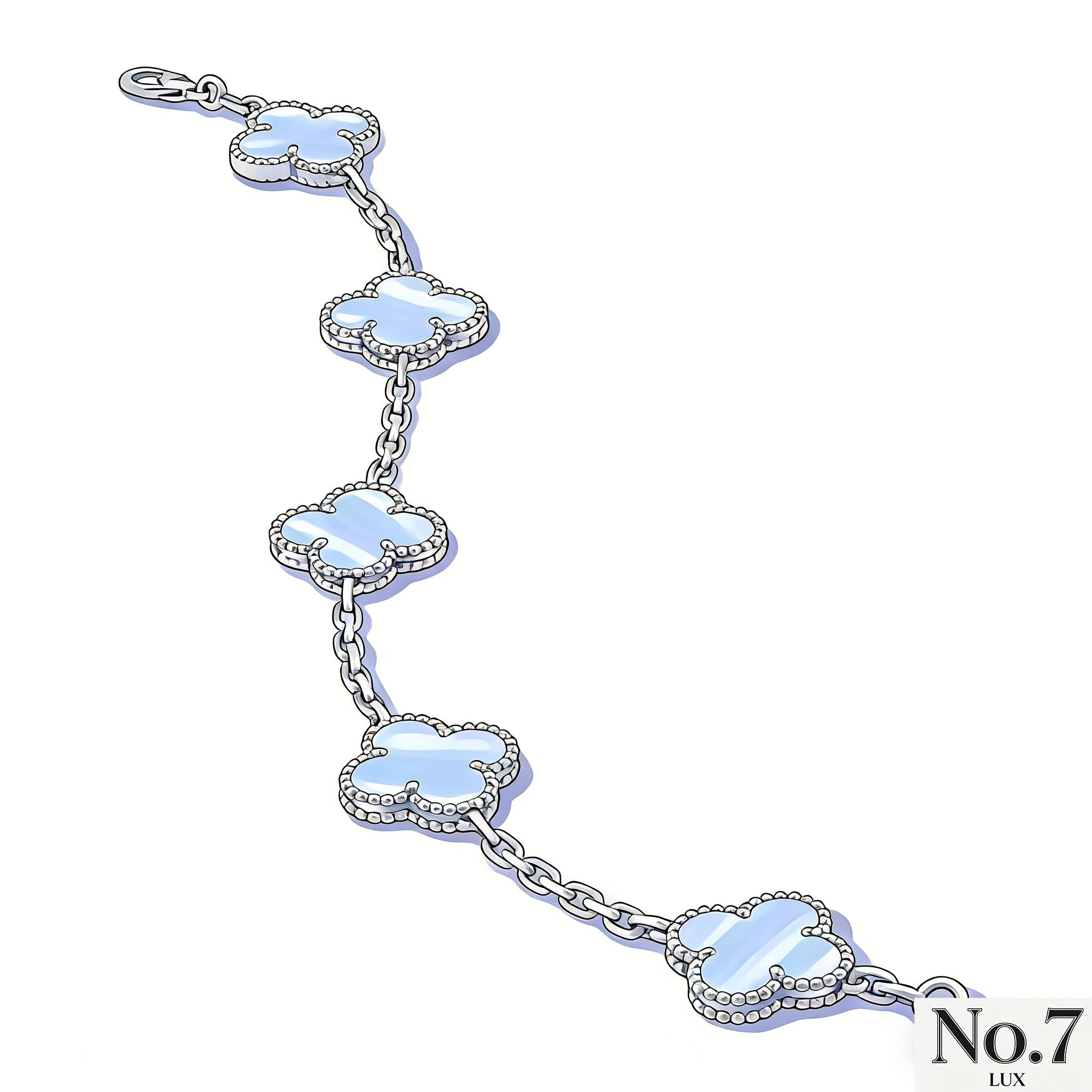 White Gold Plated with Chalcedony Bracelet