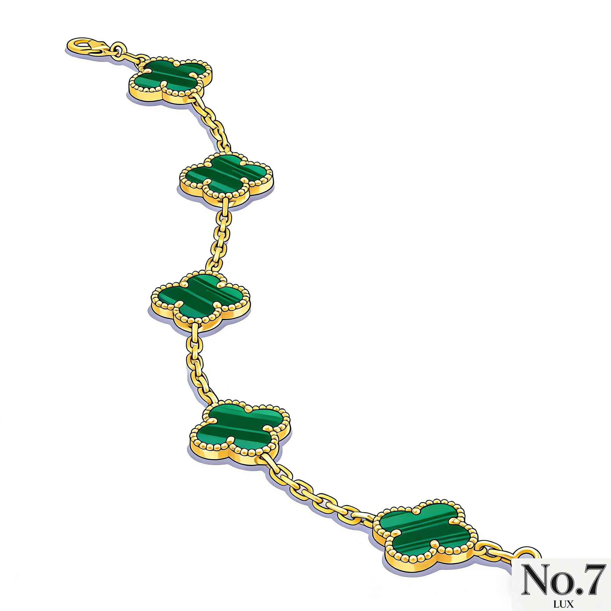 Yellow Gold Plated with Malachite Bracelet