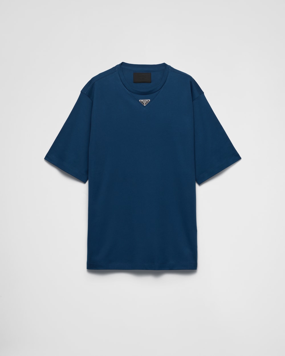 s*5様 PRADA ネイビー Tシャツ Prada Camiseta De Algodão Com Patch De Logo | Azul | FARFETCH BR