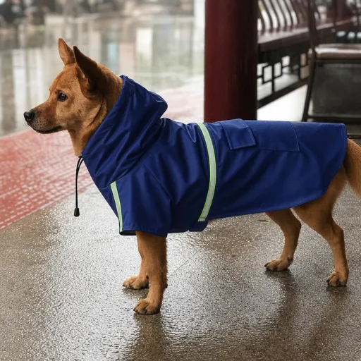 寵物反光雨衣 中型犬 / 小型犬通用 防潑水連帽款 狗狗雨天外出服