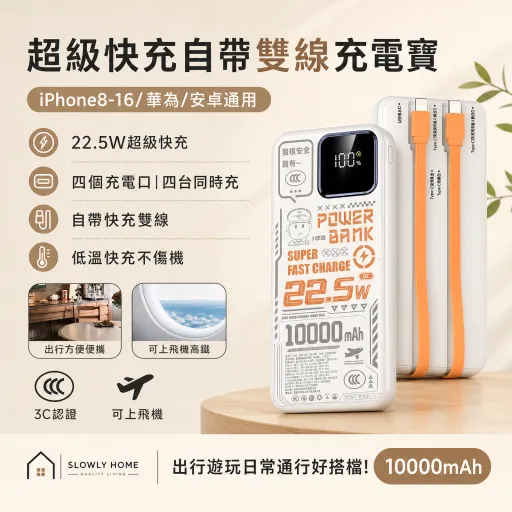 50000mAh大容量行動電源｜22.5W超級快充 PD雙向快充 LED數顯 多設備同充 露營必備