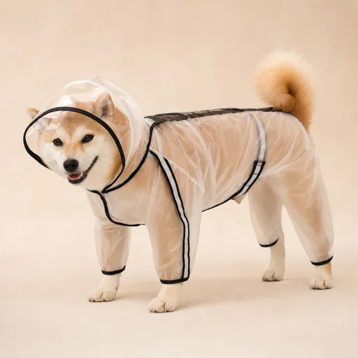 寵物連身雨衣 可牽引帶帽款 中小型犬專用 防潑水透氣寵物雨天外出服