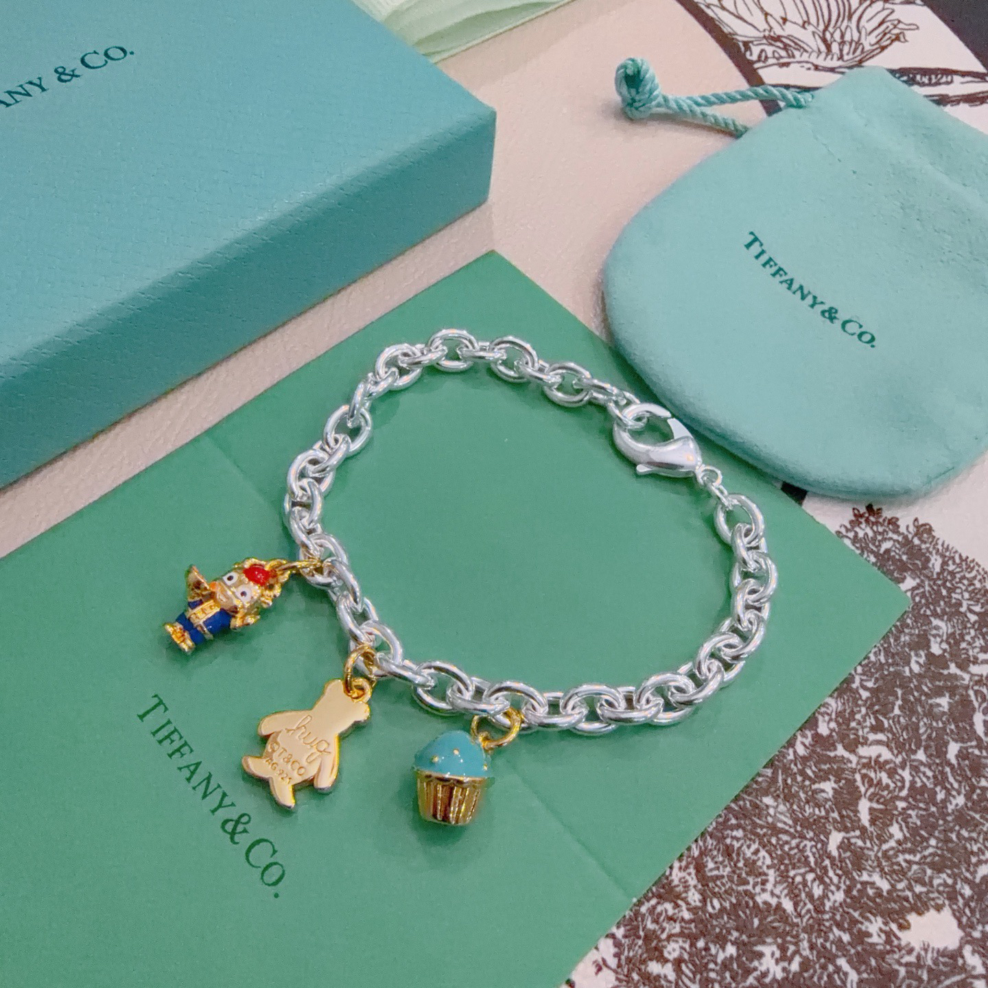 ティファニー TIFFANY & Co. シルバー スター同着 カップル ブレスレット 代金引換可
