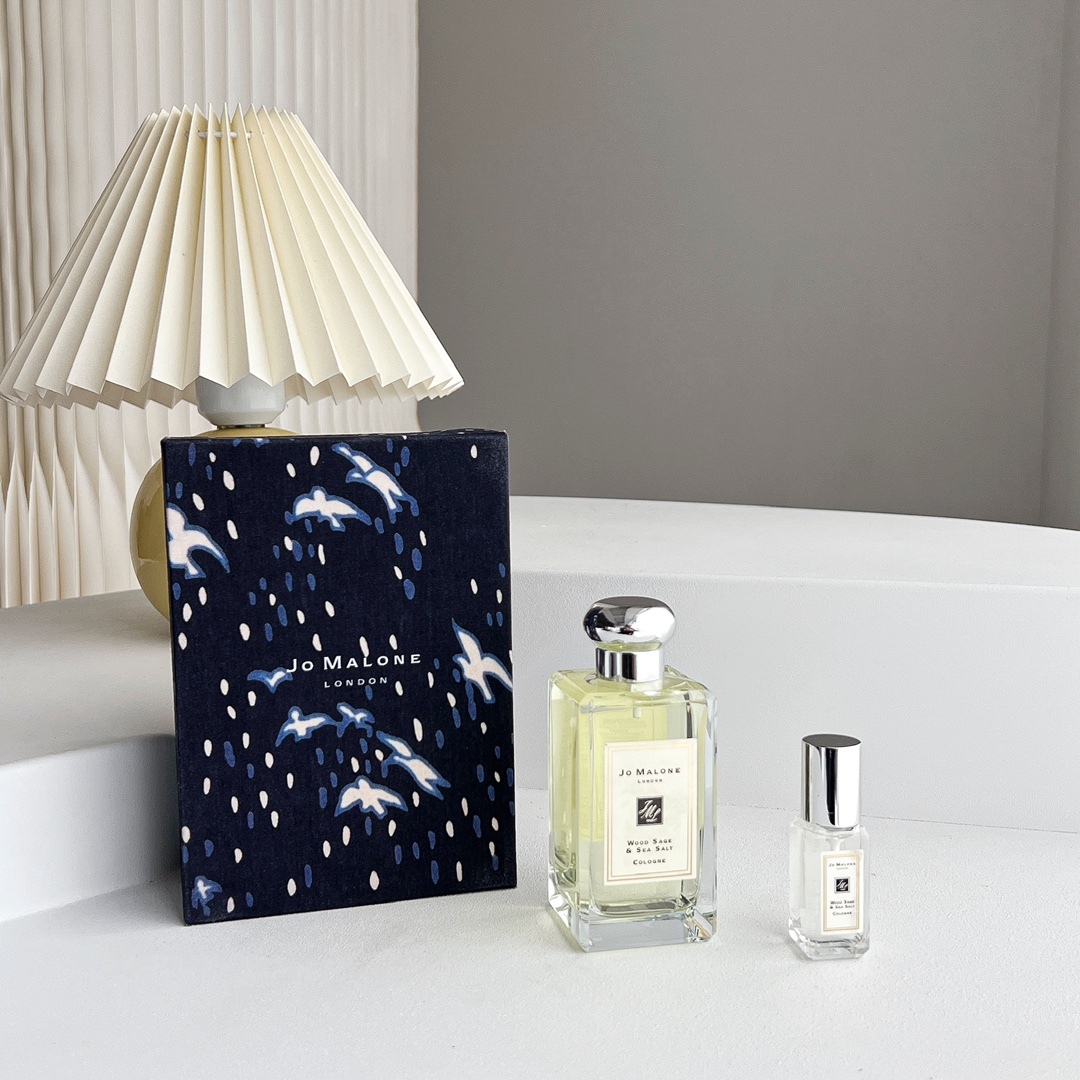 Jo Malone London ジョーマローン ウッドセージ＆シーソルト 2 点セット 100ml+9ml ボトル + ミニ ユニセックス 彼氏香 ボーイフレンドフレグランス ギフト 代金引換対応可