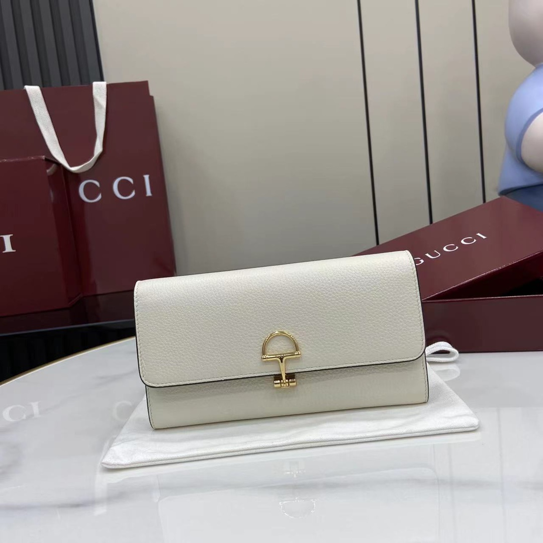 GUCCI グッチ ソフトビット コレクション 828147 ホワイト カーフスキン レディース長財布