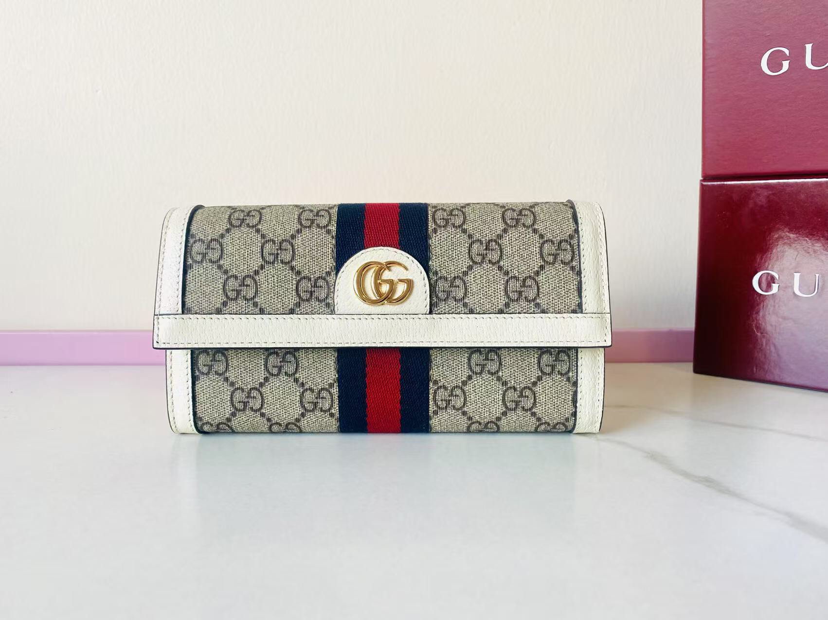 GUCCI グッチ オフィディア コレクション 523153 クラシックキャンバス レディース長財布