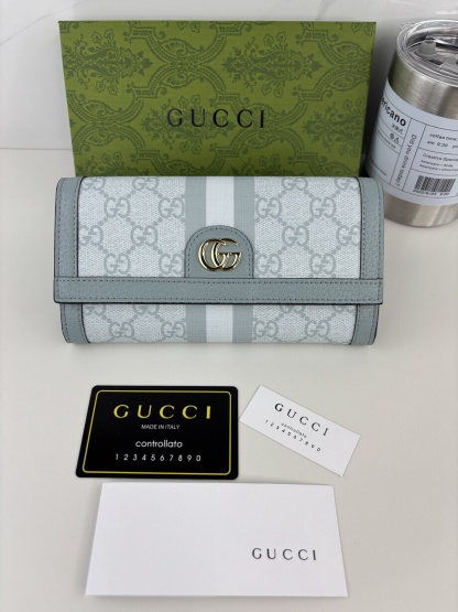 GUCCI グッチ オフィディアコレクション 523153 水色 レディース長財布