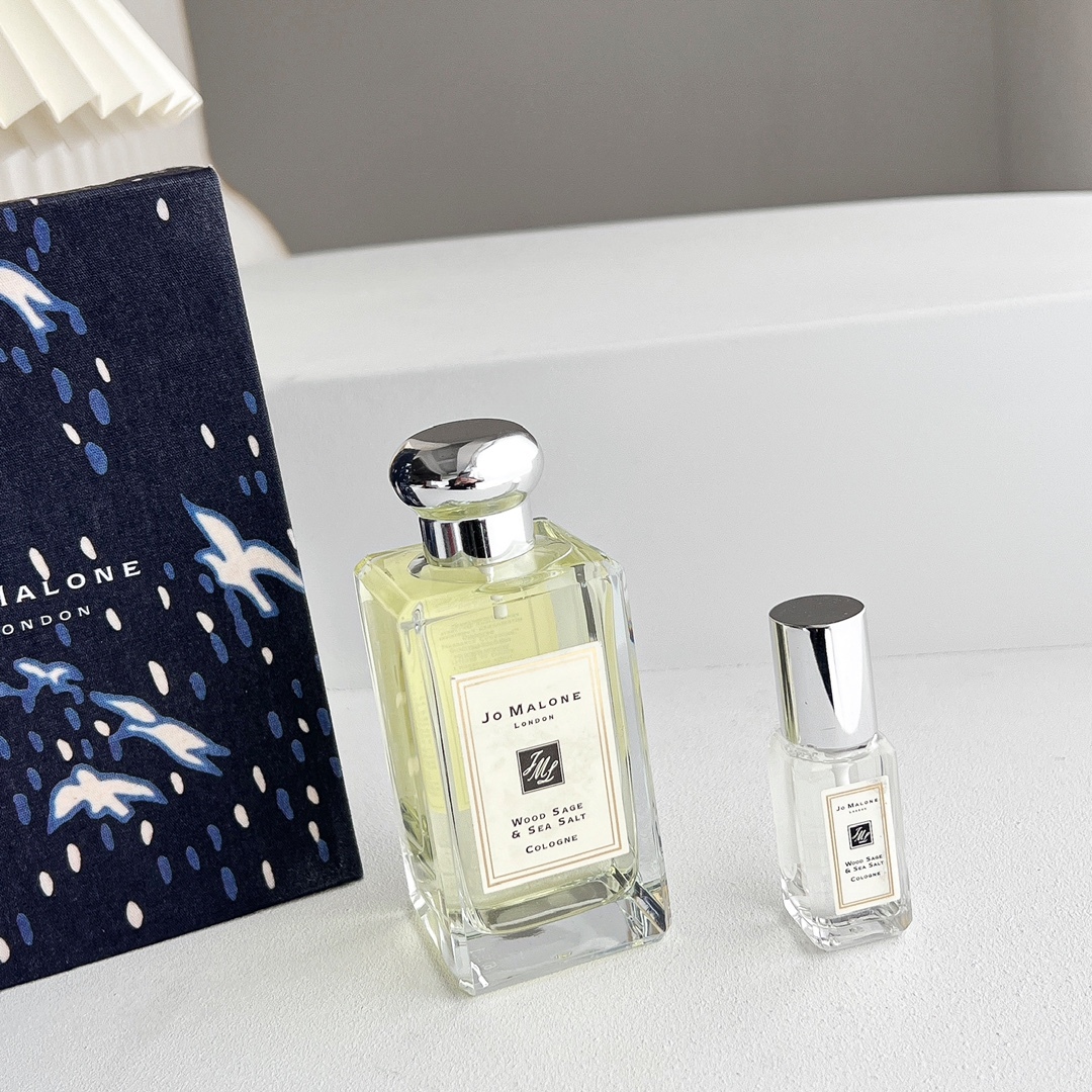 Jo Malone London ジョーマローン ウッドセージ＆シーソルト 2 点セット 100ml+9ml ボトル + ミニ ユニセックス 彼氏香 ボーイフレンドフレグランス ギフト 代金引換対応可