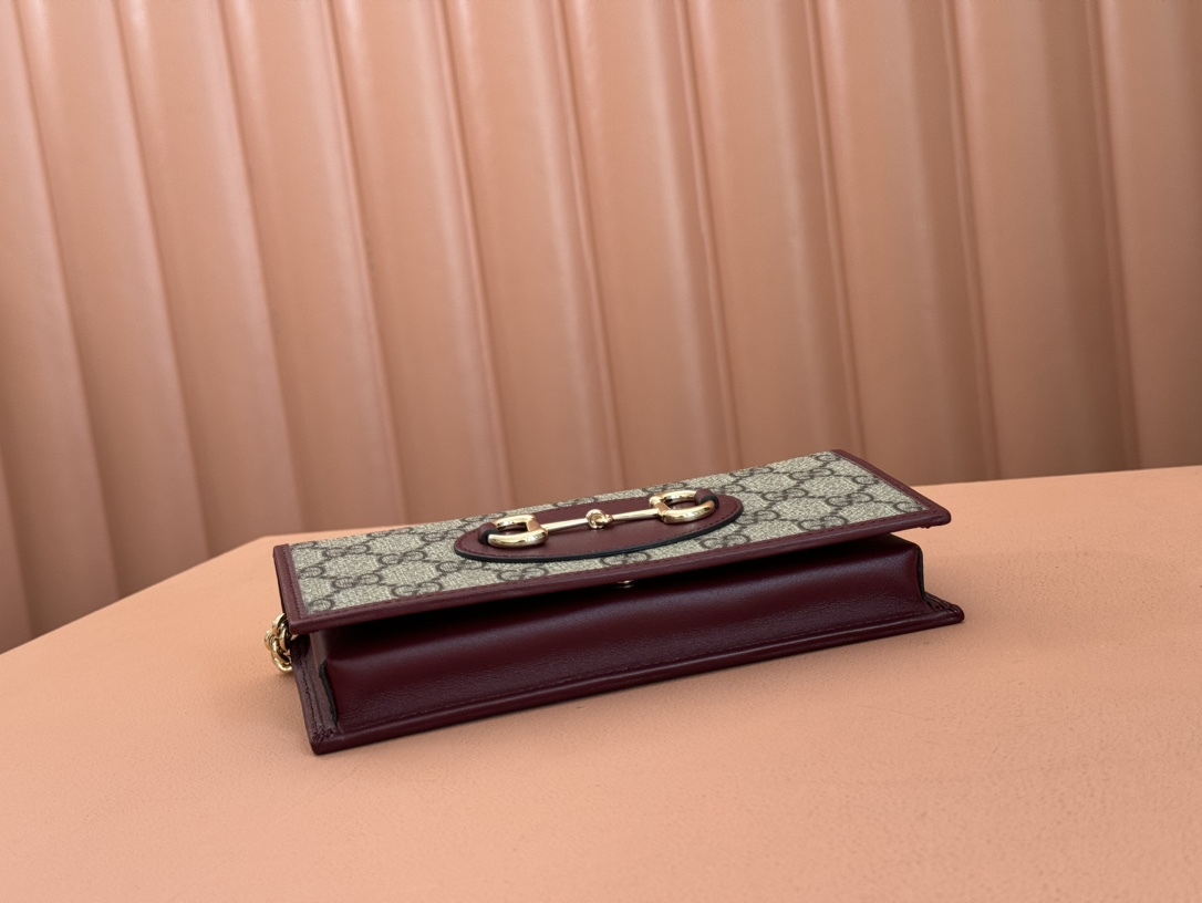 GUCCI グッチ ホースビット 1955 コレクション チェーン付き レディース クラシックキャンバス 長財布