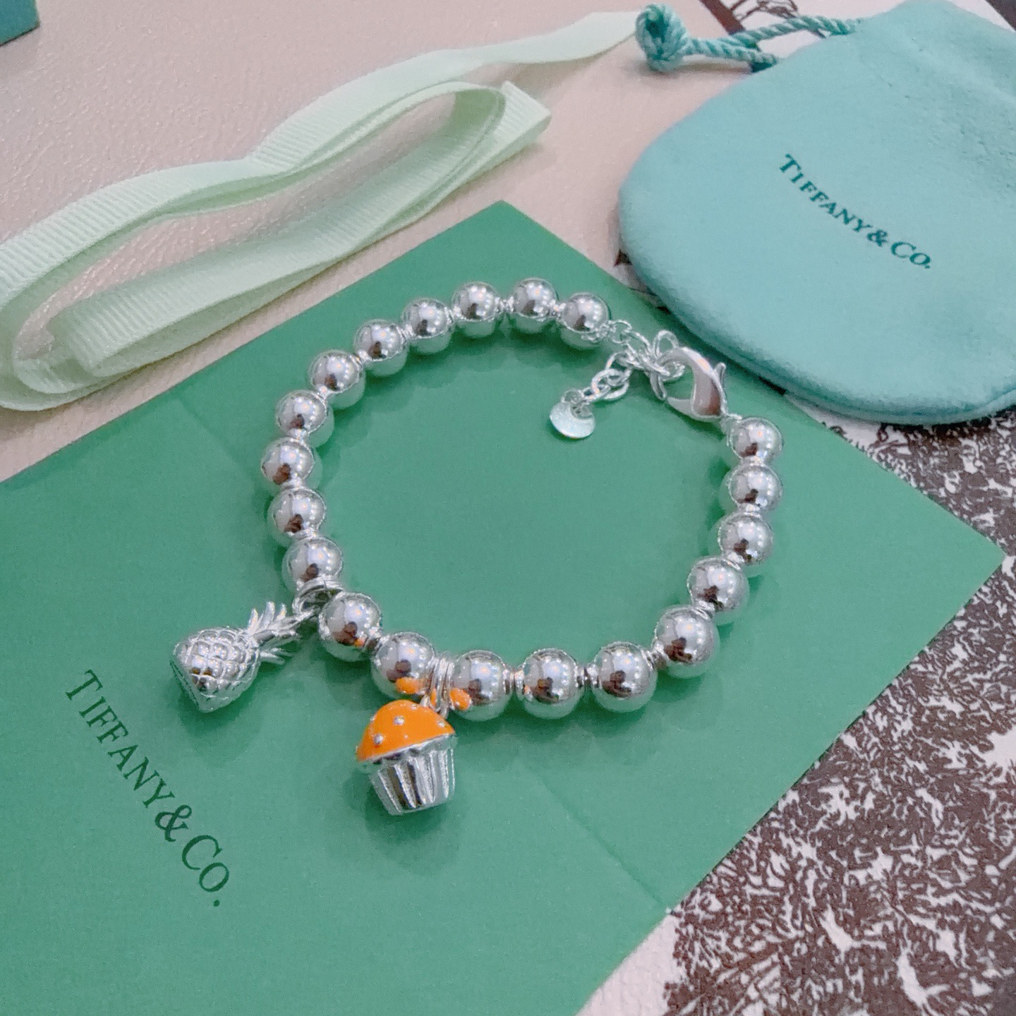ティファニー TIFFANY & Co. シルバー スター同着 カップル ブレスレット 代金引換可