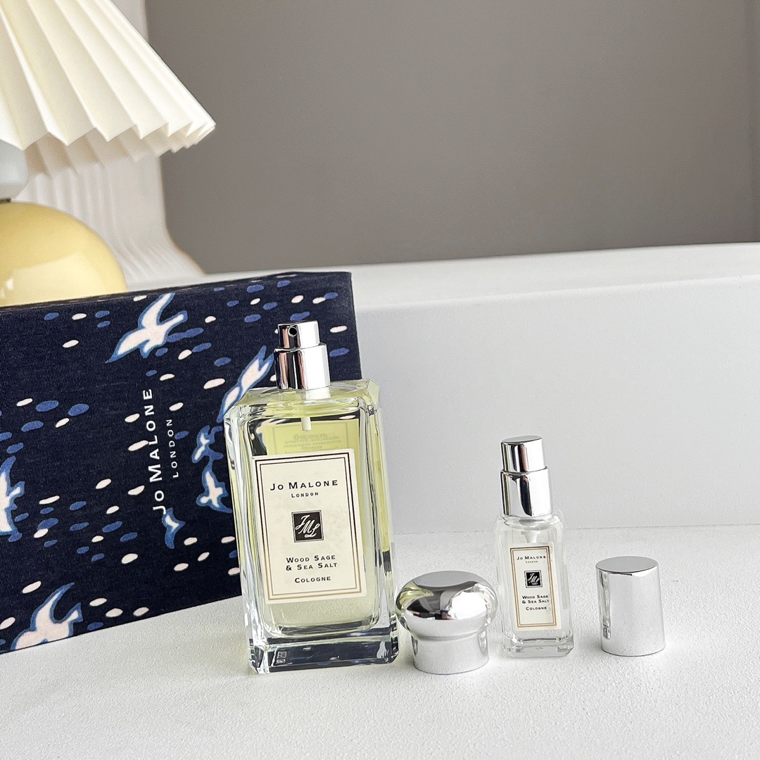 Jo Malone London ジョーマローン ウッドセージ＆シーソルト 2 点セット 100ml+9ml ボトル + ミニ ユニセックス 彼氏香 ボーイフレンドフレグランス ギフト 代金引換対応可