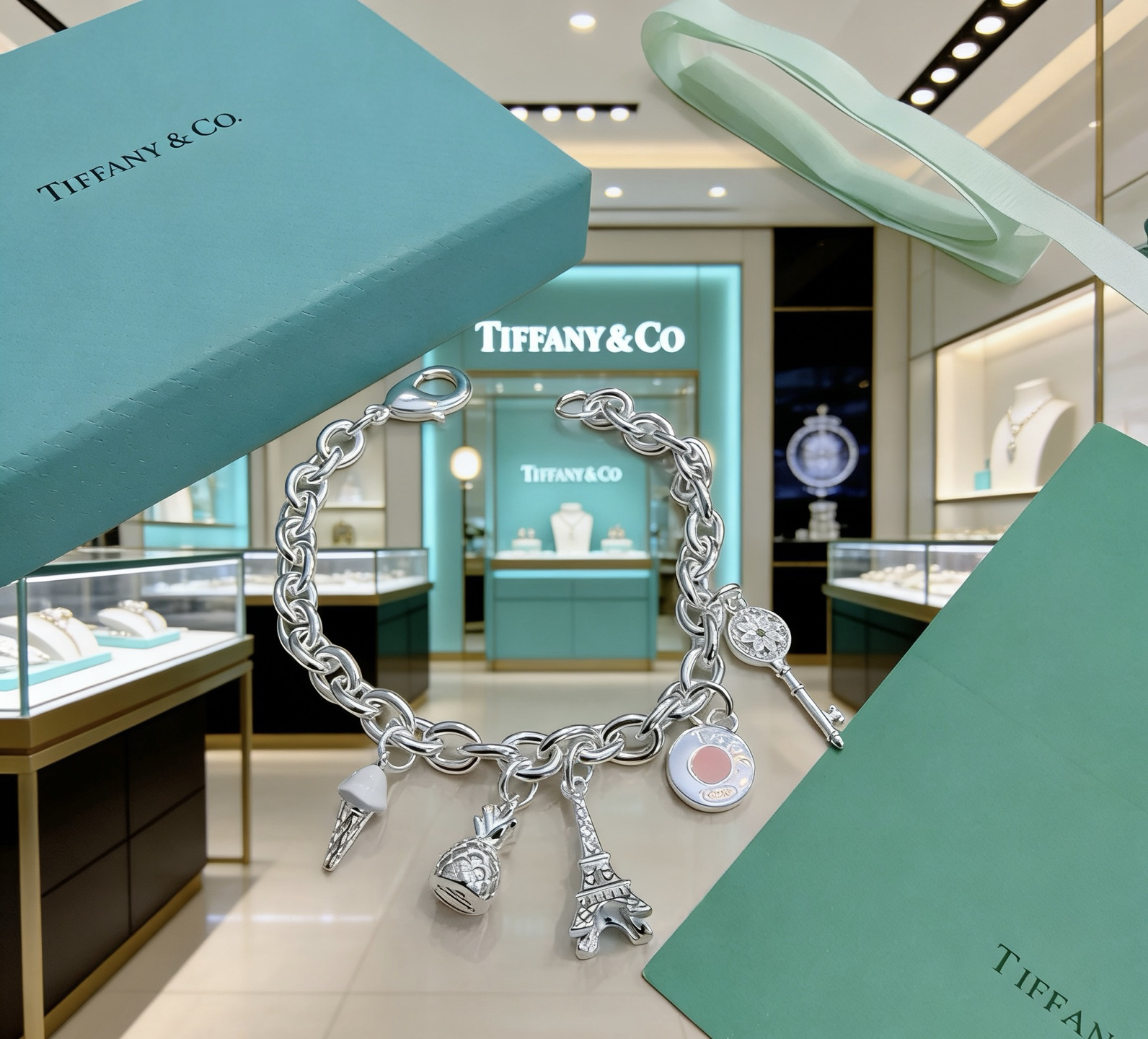 ティファニー TIFFANY & Co. シルバー スター同着 カップル ブレスレット 代金引換可