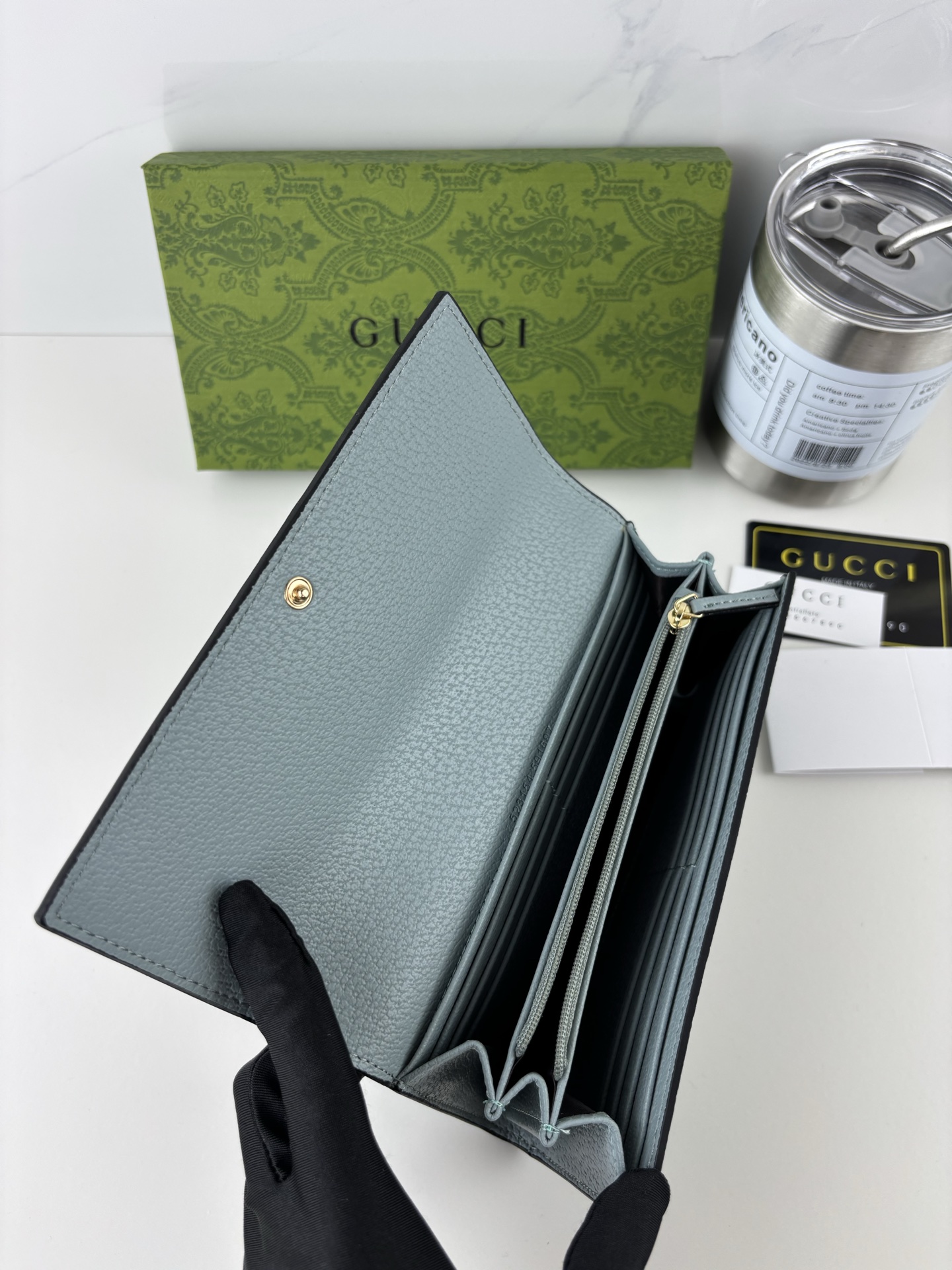 GUCCI グッチ オフィディアコレクション 523153 水色 レディース長財布